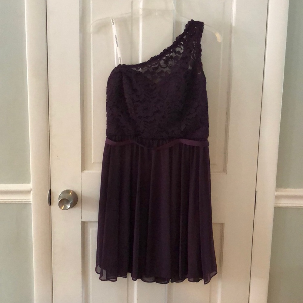 Purple Lace David’s Bridal Bridesmaids dress